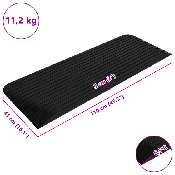 vidaXL Drempelhulpen Rubber 110cm (2 st) - 35% Korting!