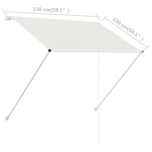 VidaXL Uittrekbare Luifel 150x150cm Crème - 40% Korting!
