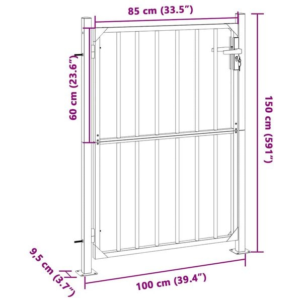 vidaXL Tuinpoort RVS 100x145cm - Krasjes - 55% Korting!