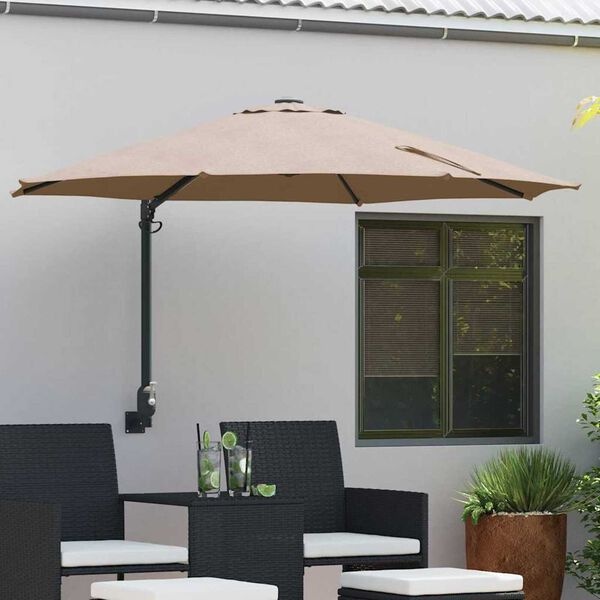 VidaXL Tuinparasol Taupe/Zwart - 35% Korting!