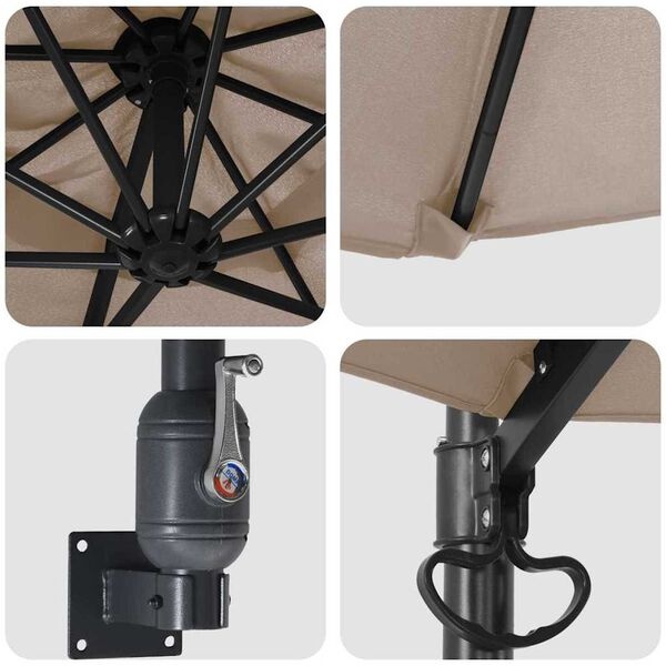 VidaXL Tuinparasol Taupe/Zwart - 35% Korting!
