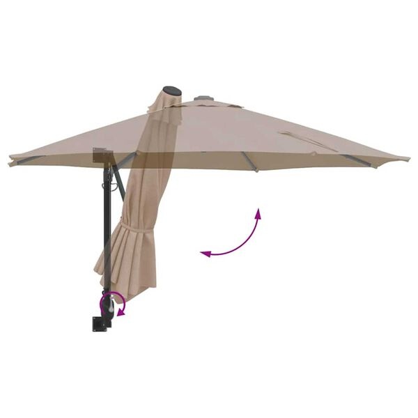 VidaXL Tuinparasol Taupe/Zwart - 35% Korting!