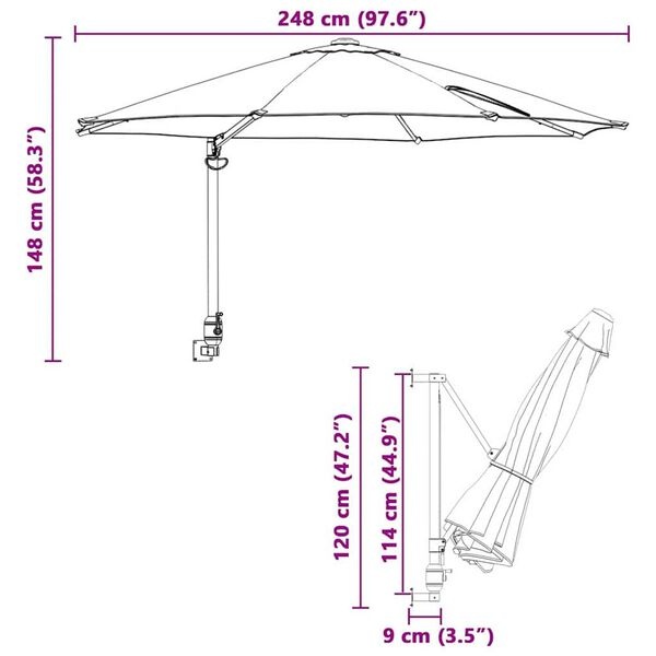 VidaXL Tuinparasol Taupe/Zwart - 35% Korting!