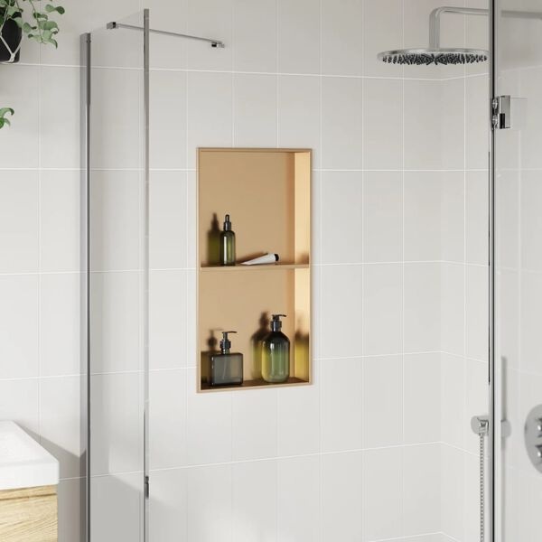 vidaXL Douchenis Goud - 32x62cm - Roestvrijstaal - 40% Korting!