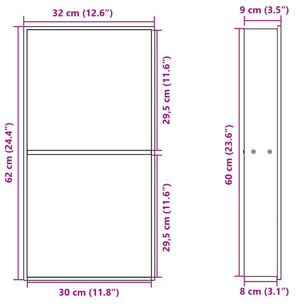 vidaXL Douchenis Goud - 32x62cm - Roestvrijstaal - 40% Korting!