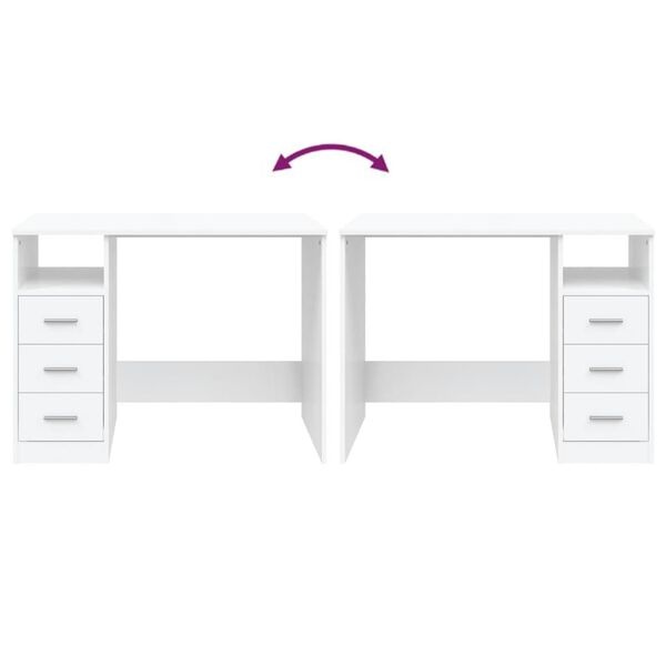 vidaXL Bureau Wit 102cm - Zo Goed Als Nieuw - 40% Korting!