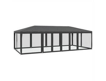 Partytent 8x4m Antraciet + Mesh Wanden - 40% Korting!