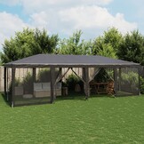 Partytent 8x4m Antraciet + Mesh Wanden - 40% Korting!