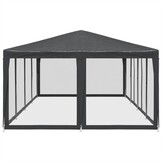 Partytent 8x4m Antraciet + Mesh Wanden - 40% Korting!