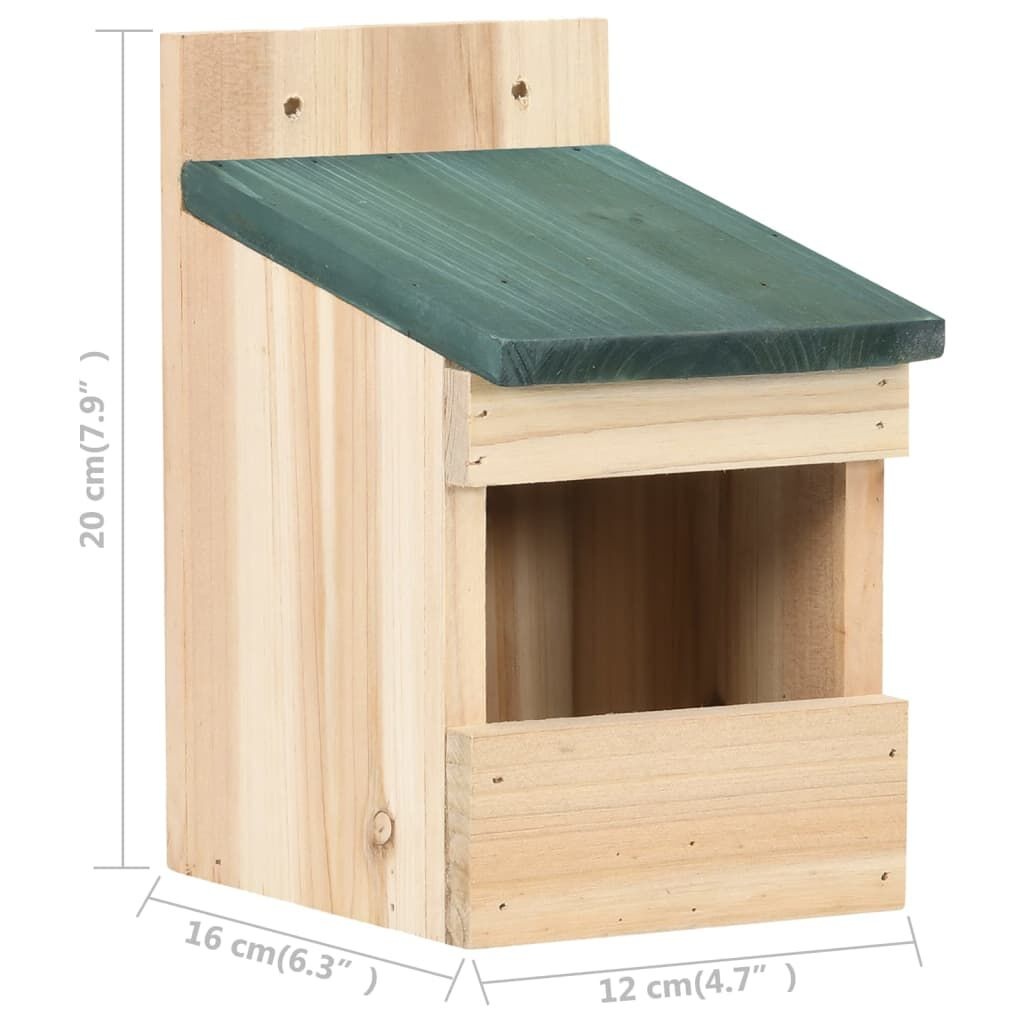 vidaXL Vogelhuisjes 4 st 12x16x20 cm vurenhout