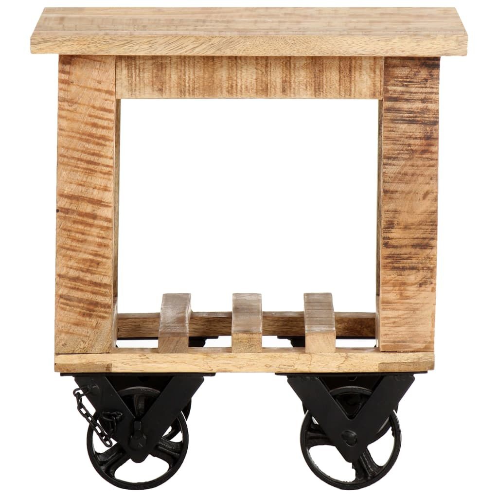 VidaXL Bijzettafel Mangohout -40%! Op Wieltjes, 40x40x42cm