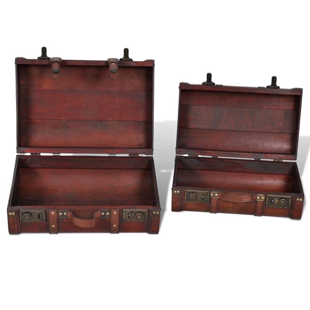 Schatkisten (2 stuks) Vintage Bruin Hout - 40% Korting!
