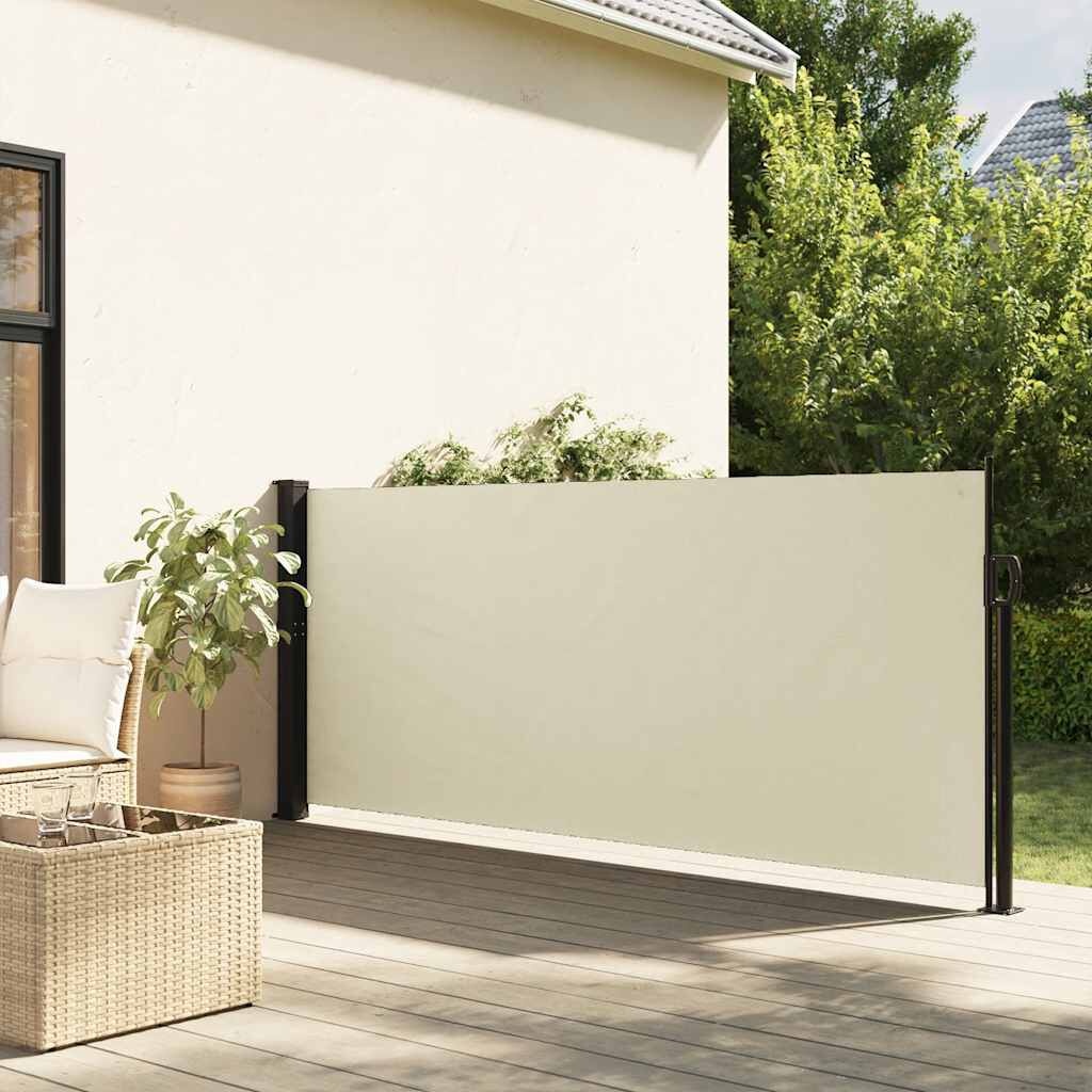 vidaXL Uittrekbaar Windscherm 120x600 cm Crème - 40% Korting!