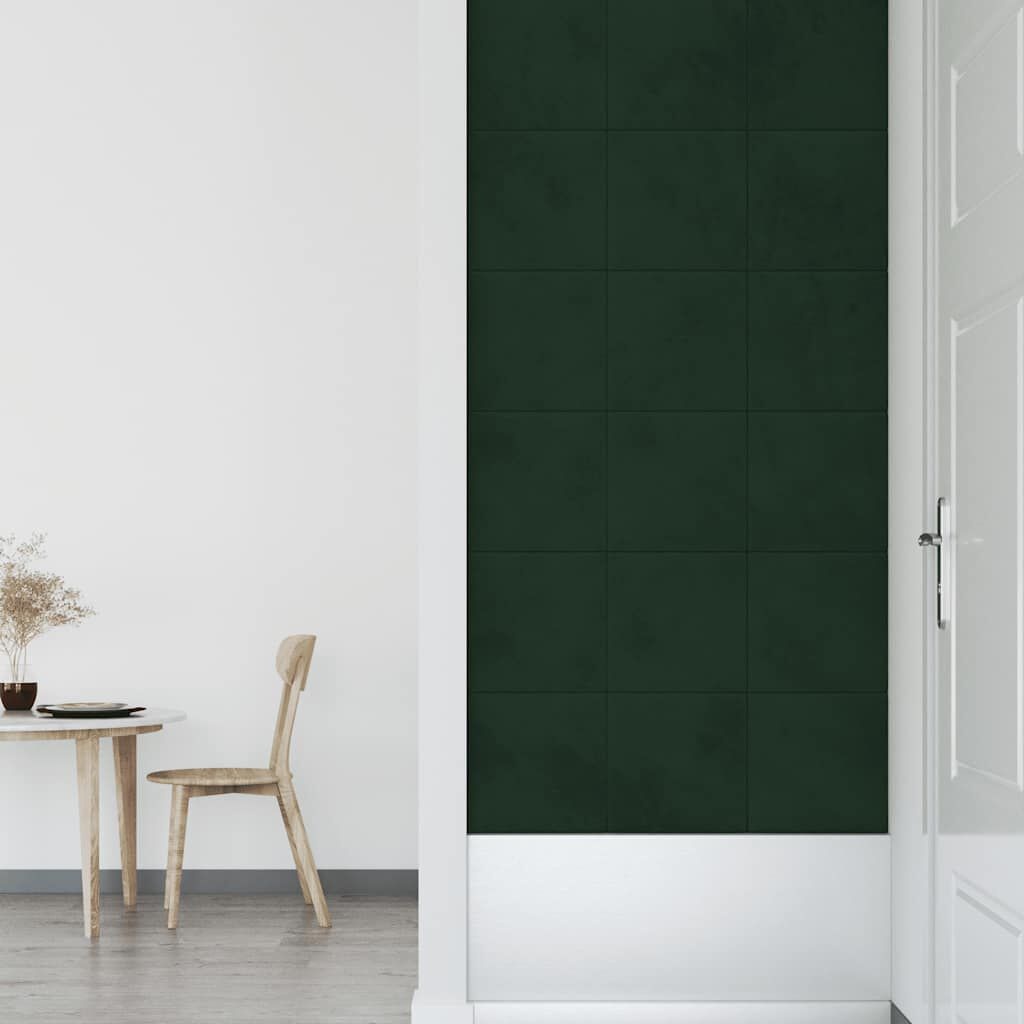 vidaXL Wandpanelen 12 st. Donkergroen Fluwel -35%