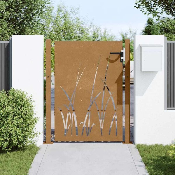vidaXL Cortenstaal Poort 105x130cm Grasdesign -55%