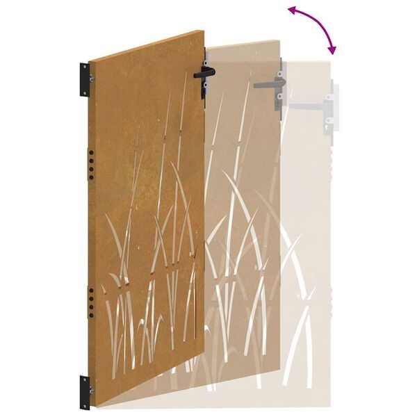 vidaXL Cortenstaal Poort 105x130cm Grasdesign -55%