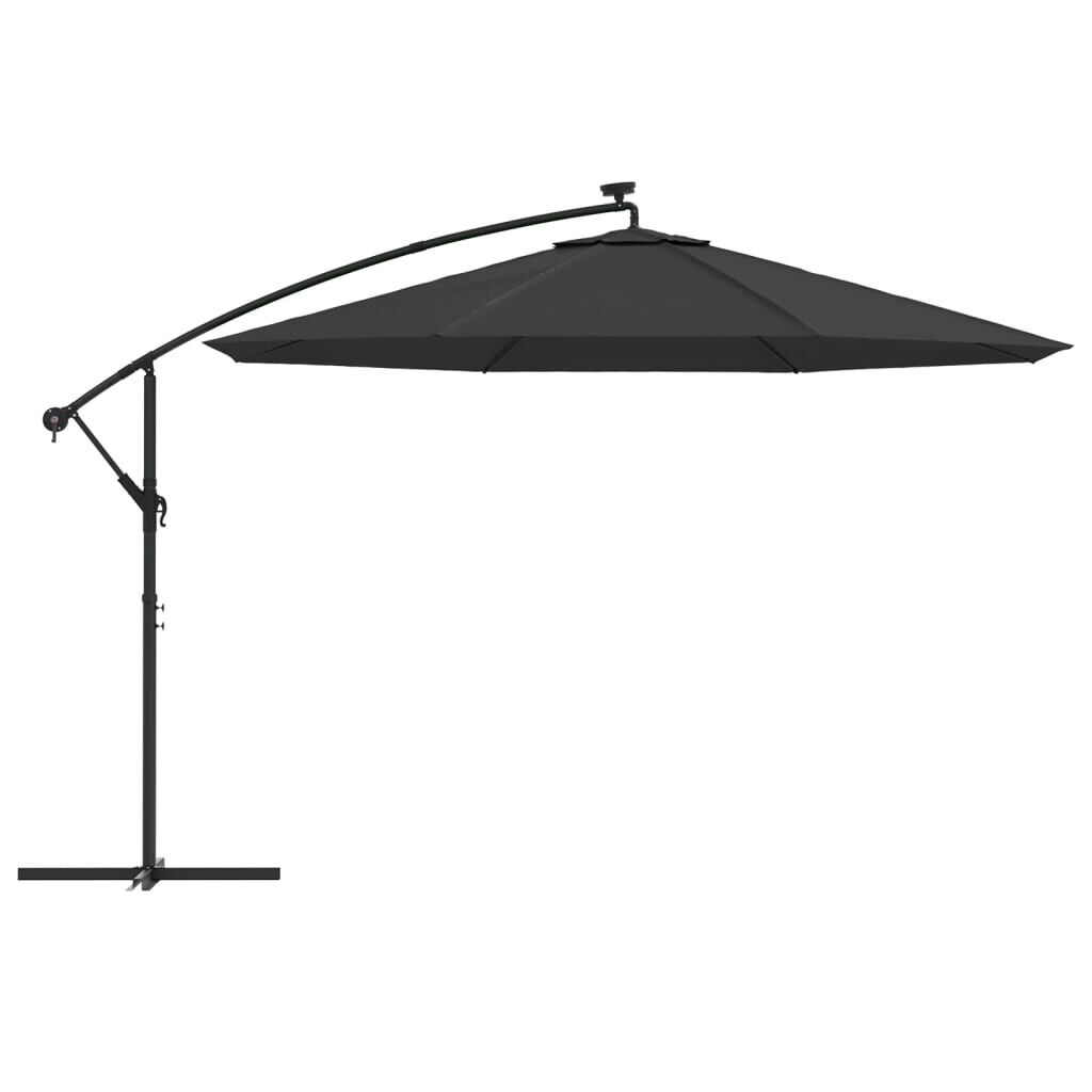 VidaXL Zweefparasol LED Zwart 350cm - 60% Korting!