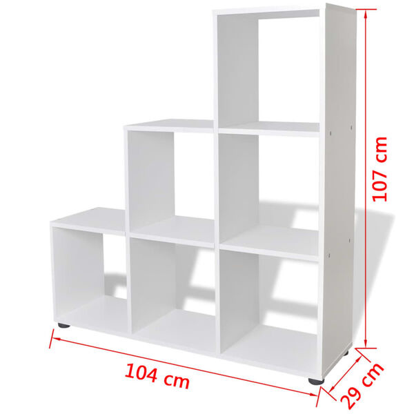Trapvormige Boekenkast Wit - 107cm - 40% Korting!