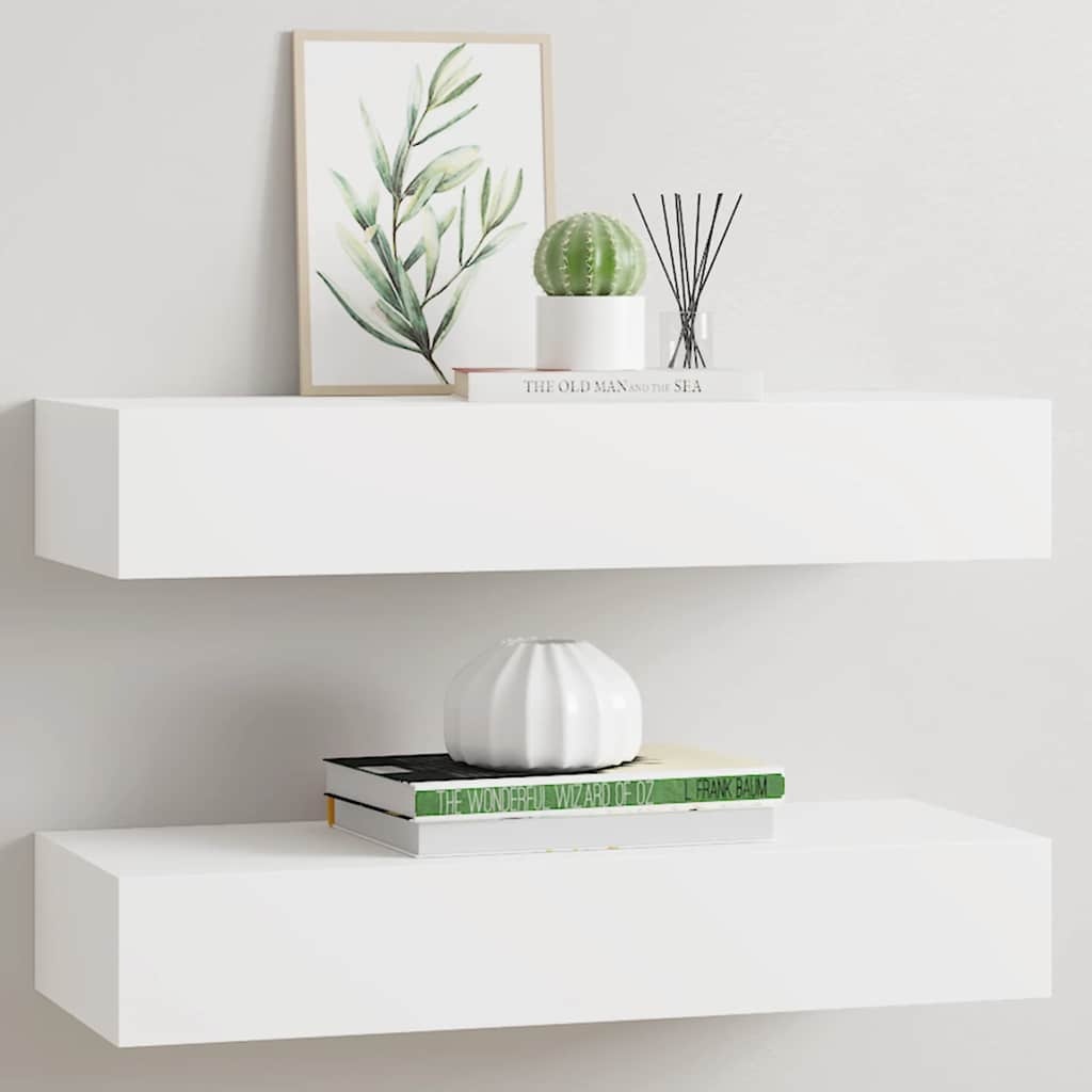 VidaXL Wandschappen Wit (2 st) met Lade - 35% Korting!