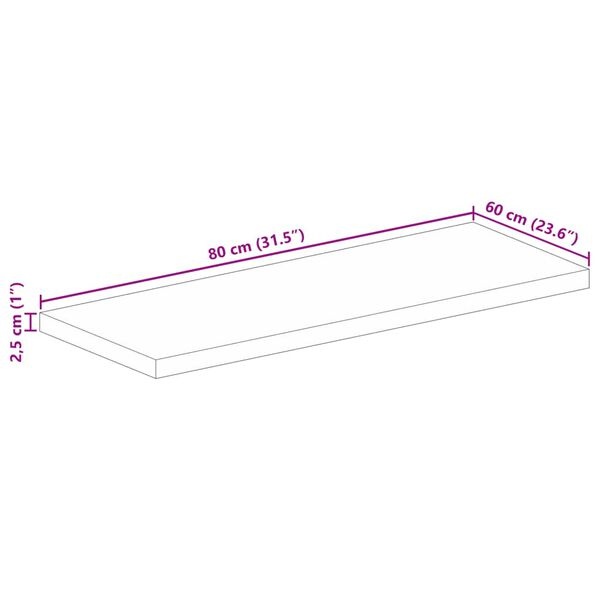VidaXL Tafelblad Mango 80x60cm - 40% Korting! (Retour)