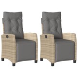 Tuinstoelen (2 st) verstelbaar beige mix - 40% KORTING!