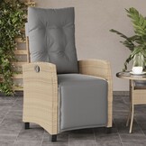Tuinstoelen (2 st) verstelbaar beige mix - 40% KORTING!