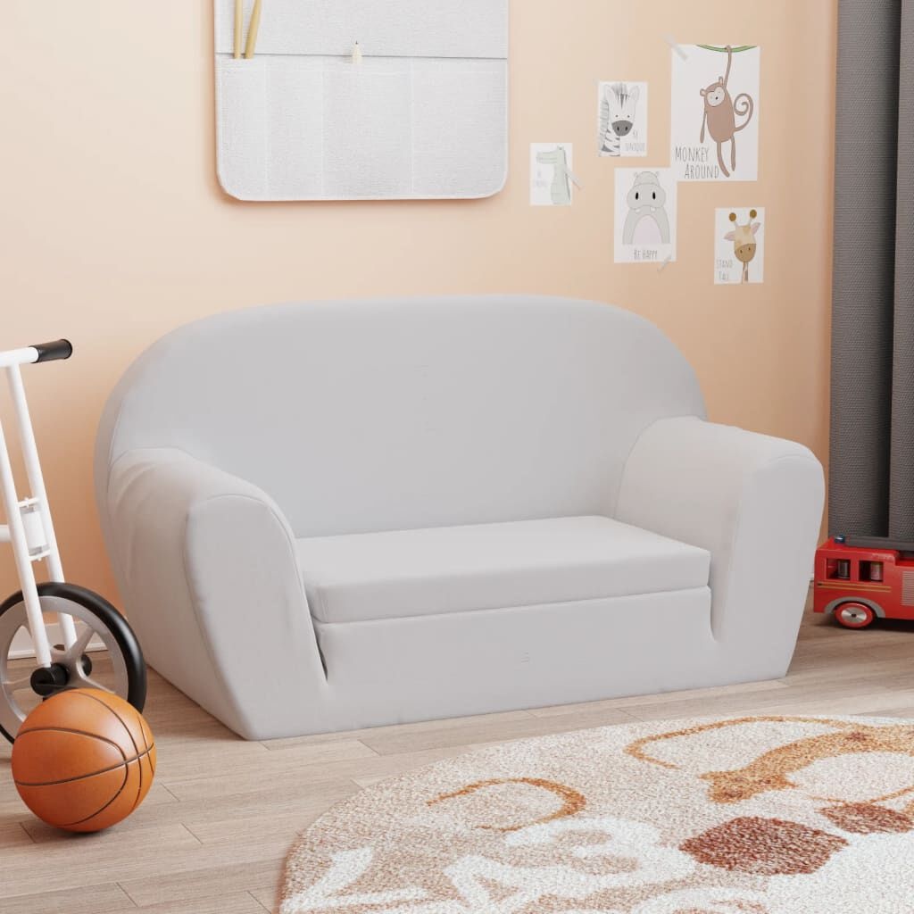 VidaXL Kinder Loungestoel Uitklapbaar Lichtgrijs -40%