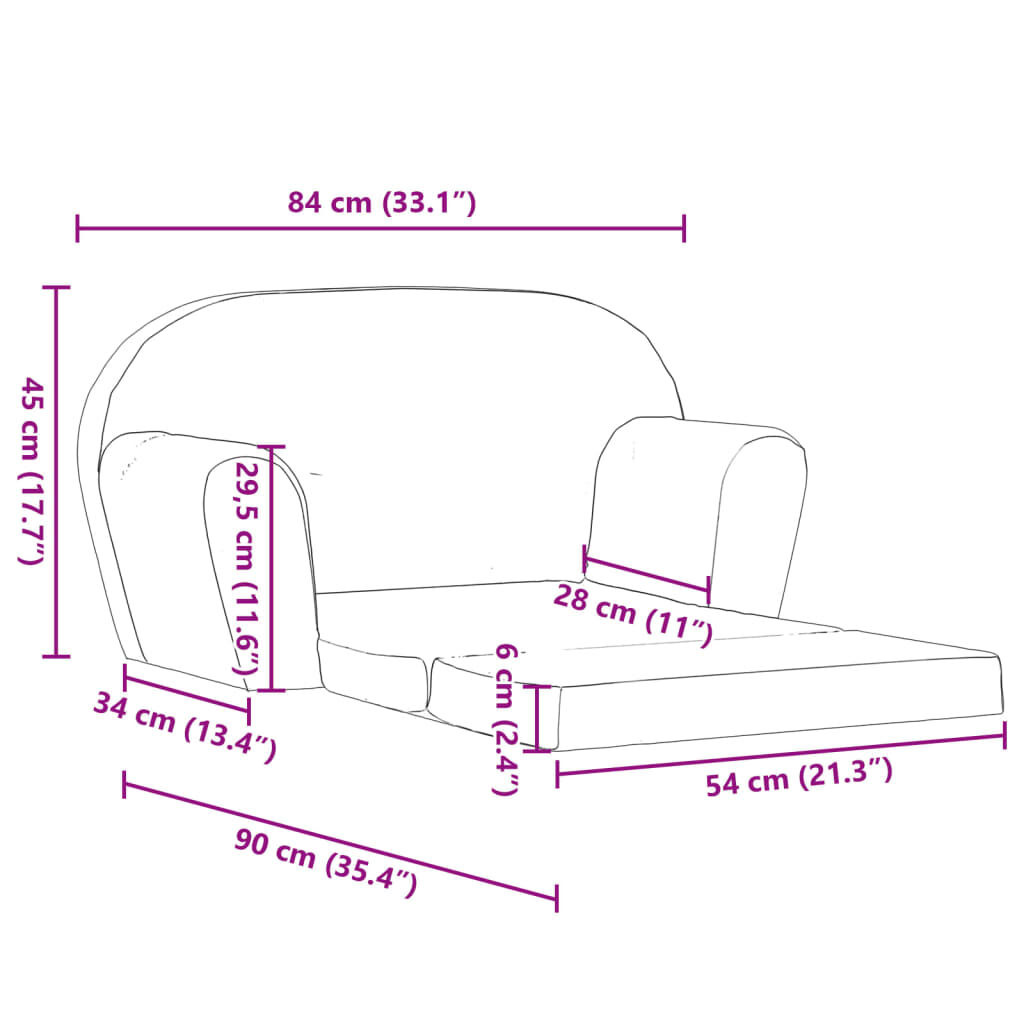 VidaXL Kinder Loungestoel Uitklapbaar Lichtgrijs -40%