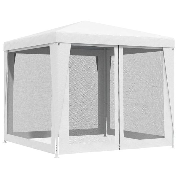 Partytent 2,5x2,5m Wit - Mesh Zijwanden - 46% Korting!
