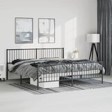 Bedframe 193x203cm Zwart Metaal - 55% Korting!