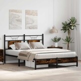 Bedframe 140x200 Gerookt Eiken - 55% Korting! (Lichte Krasjes)