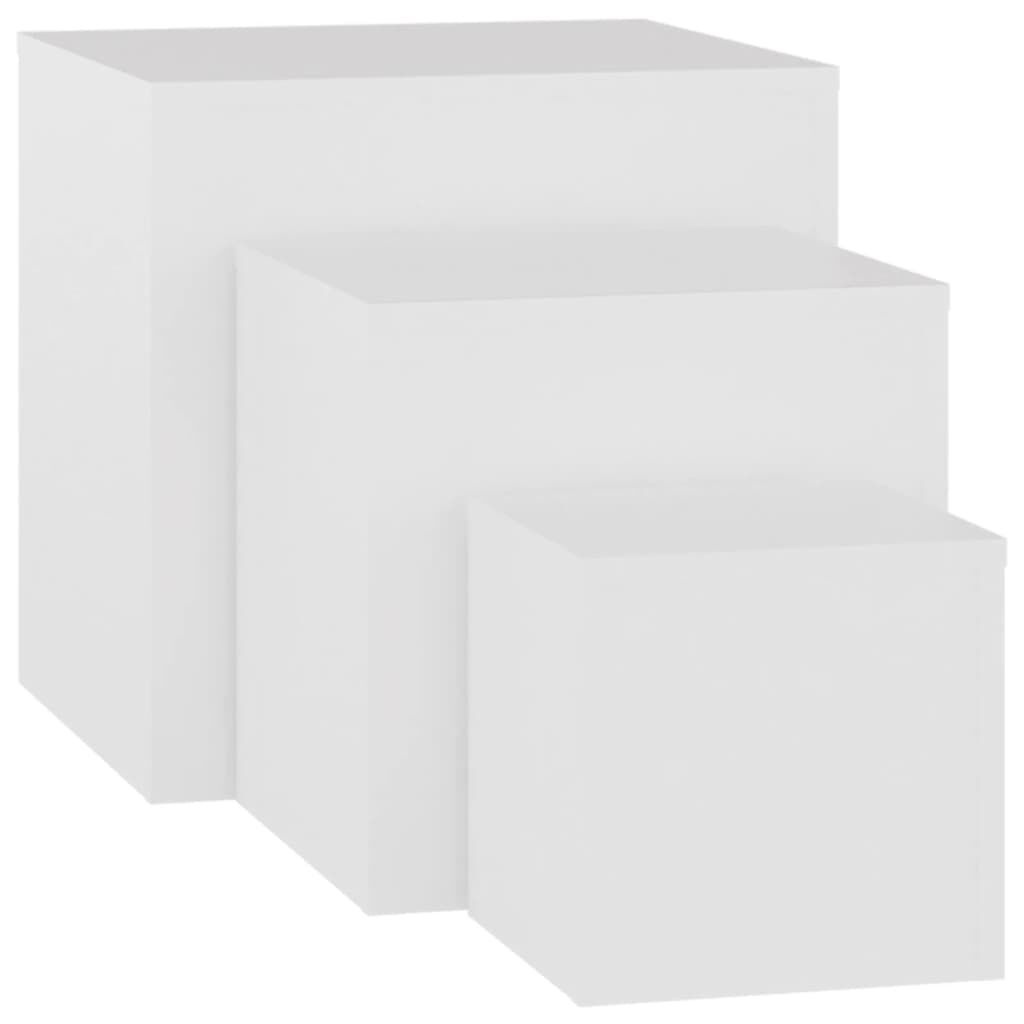 vidaXL Bijzettafels 3 stuks Wit Hout -40% Korting!