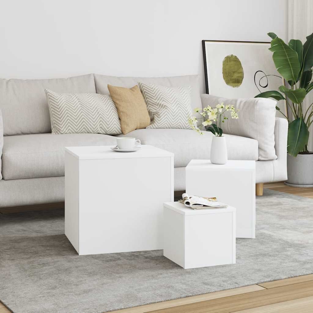 vidaXL Bijzettafels 3 stuks Wit Hout -40% Korting!
