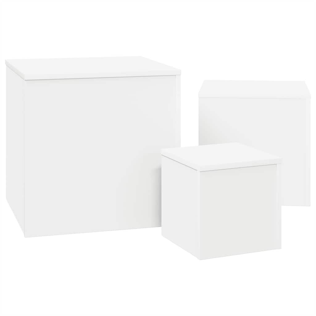 vidaXL Bijzettafels 3 stuks Wit Hout -40% Korting!