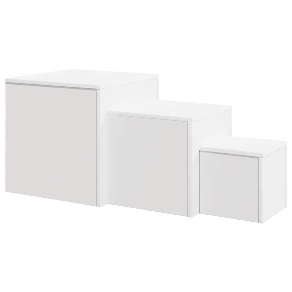 vidaXL Bijzettafels 3 stuks Wit Hout -40% Korting!