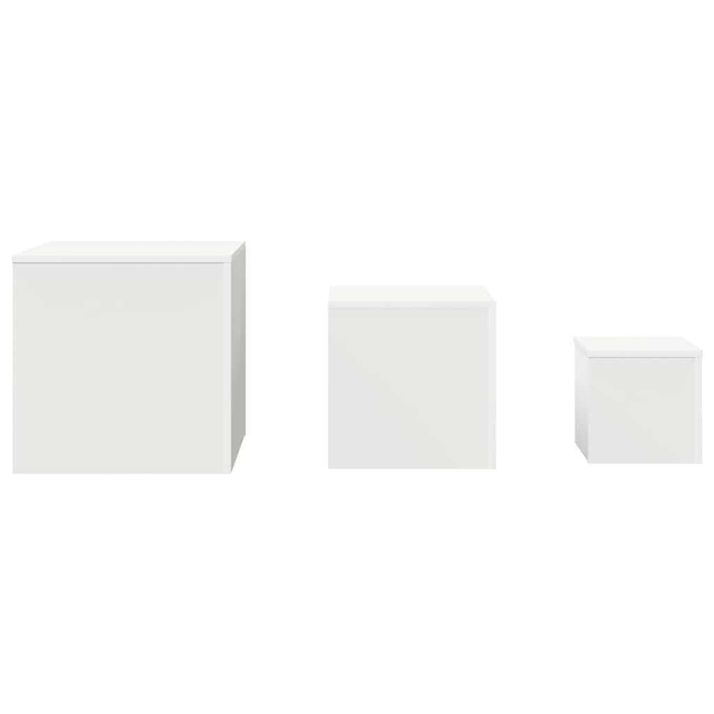 vidaXL Bijzettafels 3 stuks Wit Hout -40% Korting!
