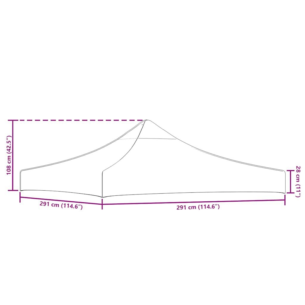 vidaXL Partytentdak 3x3m Beige - 40% Korting! (Geretourneerd)