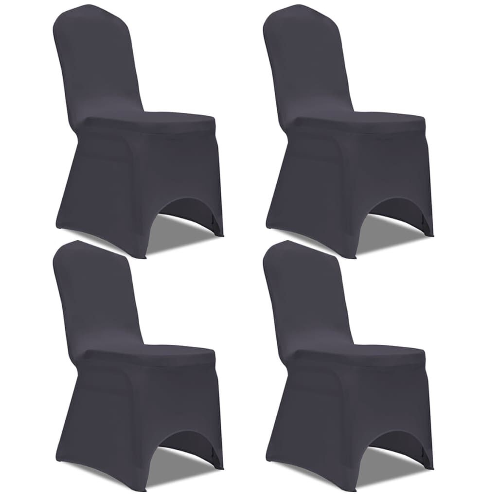 vidaXL Stoelhoezen Antraciet 4 stuks - 51% Korting!