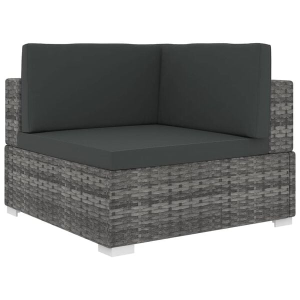 VidaXL Hoekbank Rattan Grijs - 35% Korting! Zo Goed Als Nieuw