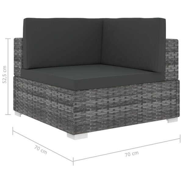 VidaXL Hoekbank Rattan Grijs - 35% Korting! Zo Goed Als Nieuw