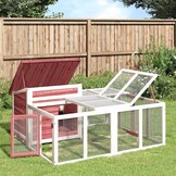 VidaXL Konijnenhok Grenenhout Mokka - 35% Korting!