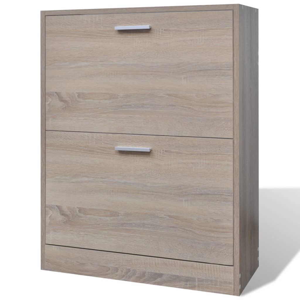 Schoenenkast Eikenlook - 2 Vakken - Retourdeal! 40% Korting