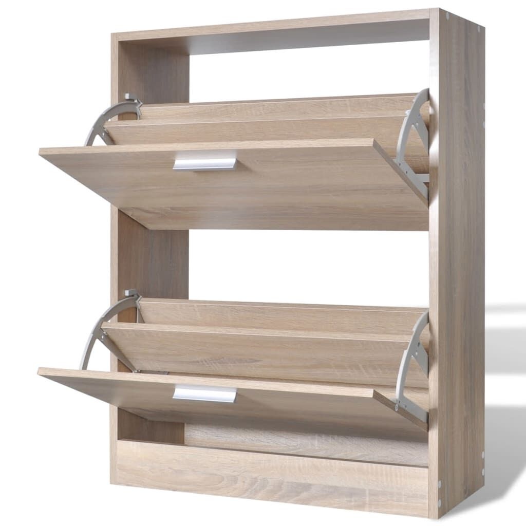 Schoenenkast Eikenlook - 2 Vakken - Retourdeal! 40% Korting