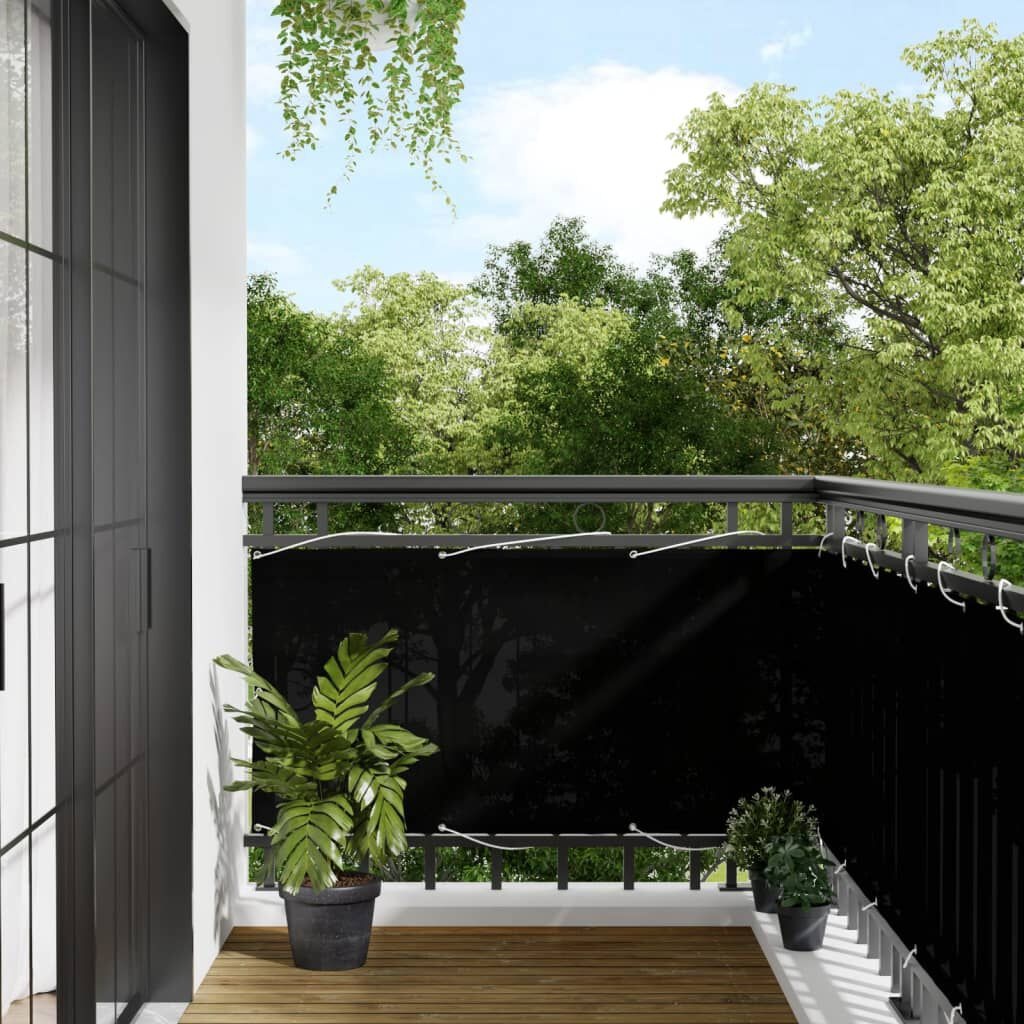 VidaXL Balkonscherm Zwart 75x800cm - 40% Korting!