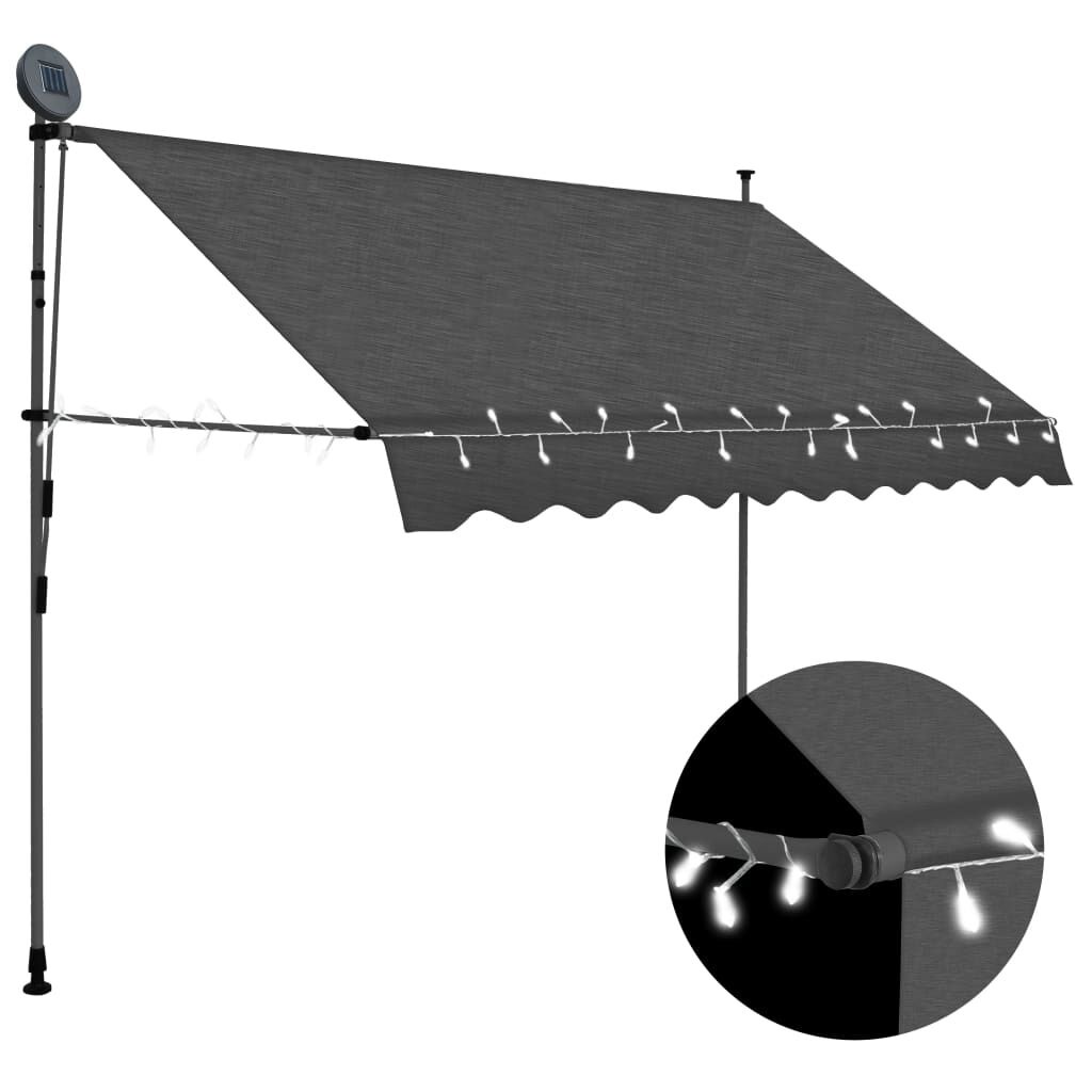 VidaXL Luifel 300cm Antraciet m. LED -40%! Zo goed als nieuw!