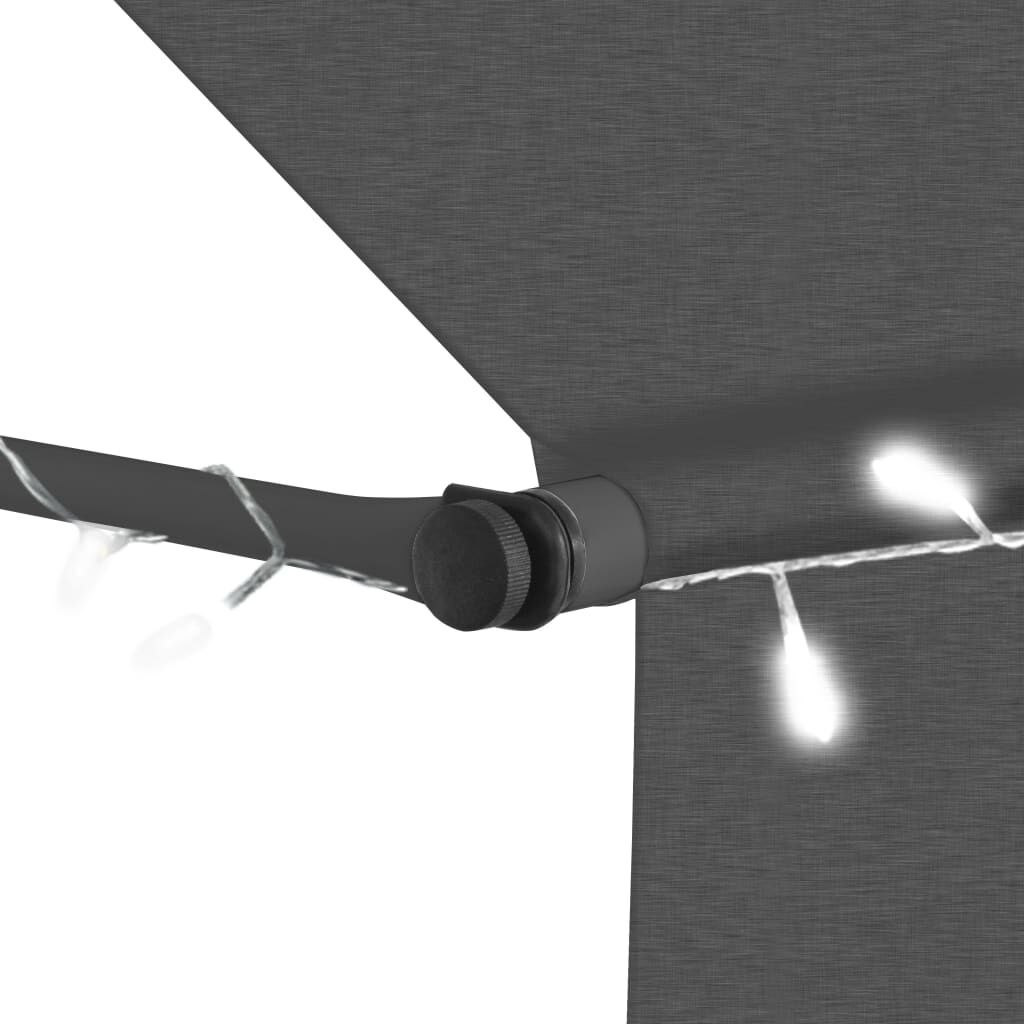 VidaXL Luifel 300cm Antraciet m. LED -40%! Zo goed als nieuw!