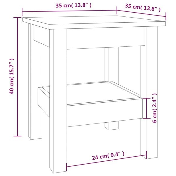 Salontafel Grenenhout Wit 35x35x40cm -40%! (Retour)