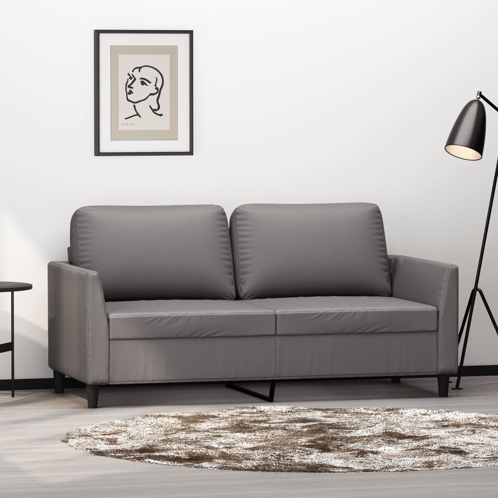 vidaXL Tweezitsbank Grijs Kunstleer - 40% Korting!