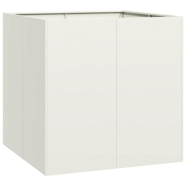 vidaXL Plantenbak Staal Wit 80x80x80cm - 47% Korting!