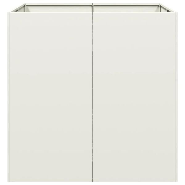 vidaXL Plantenbak Staal Wit 80x80x80cm - 47% Korting!